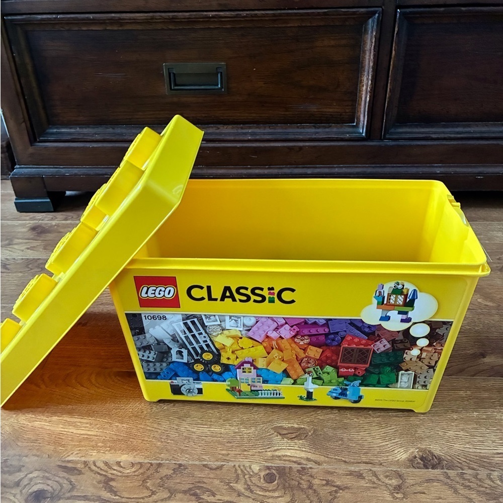 LEGO Classic Yellow Storage Box with building bricks